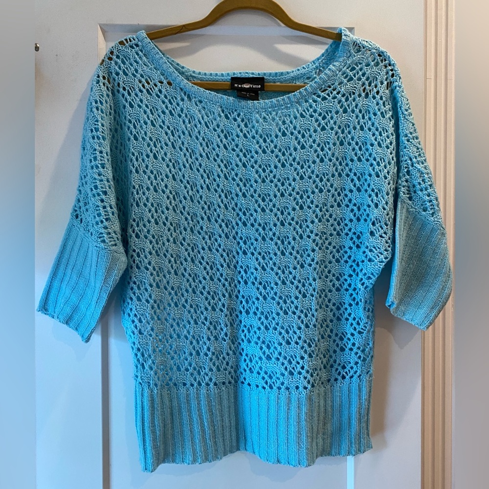 It’s Our Time, Size LARGE, Ladies Casual Top, Baby Blue